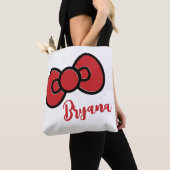 Schattige Rode Strik Whimsisch Tote Bag (Dichtbij)