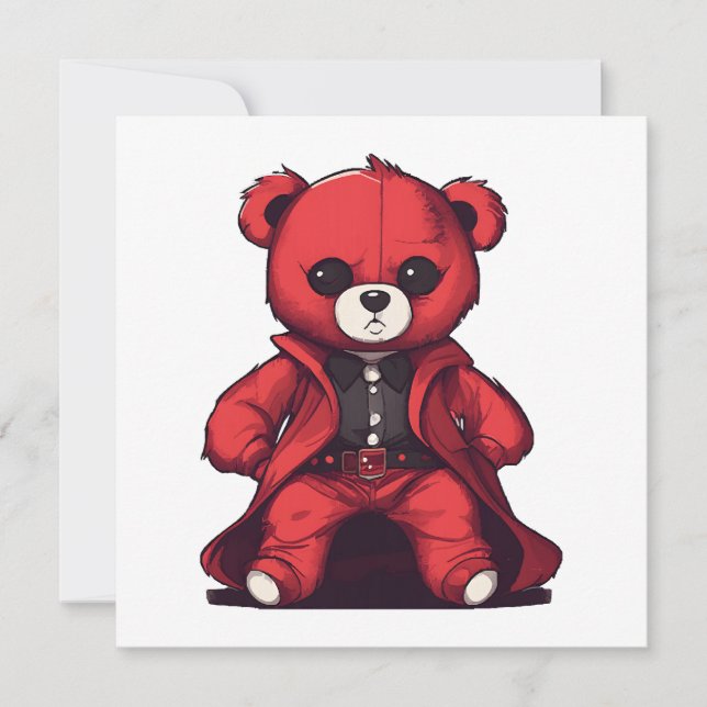 Schattige rode teddybeer jongen (Voorkant)