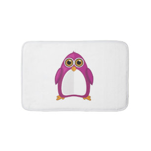 Schattige Rode Violette Pinguïn – Kawaii Cartoon P Badmat