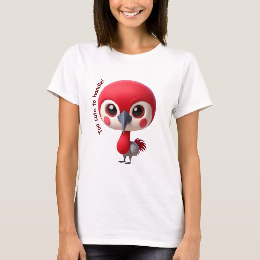 Schattige rode vogel t-shirt (Voorkant)