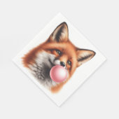 Schattige rode vos blazen bubble kauwgom tafel servet (Hoek)