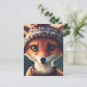 Schattige rode vos briefkaart (Staand voorkant)
