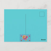 Schattige Rode Vos Dier Teal Roos Rozen Briefkaart (Achterkant)