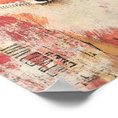 Schattige Rode Vos Mixed Media Poster (Hoek)