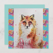 Schattige Rode Vos Waterverf Bosdier Kunst (Voorkant / Achterkant)