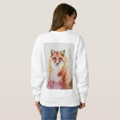 Schattige Rode Vos Whimsical Waterverf Dames Trui (Achterkant volledig)