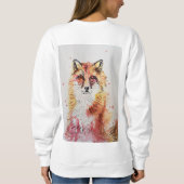 Schattige Rode Vos Whimsical Waterverf Dames Trui (Achterkant)