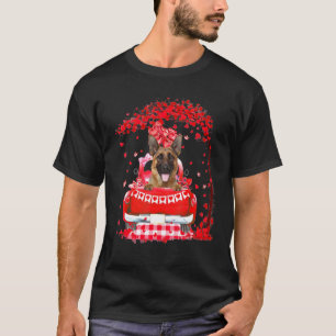 Schattige rode vrachtwagen Duitse herder Valentijn T-shirt