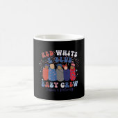 Schattige rode witte blauwe arbeid en bevalling ve koffiemok (Center)
