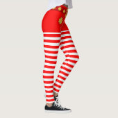 Schattige rode witte gestreepte leggings (Rechts)