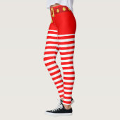 Schattige rode witte gestreepte leggings (Links)