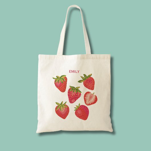 Schattige Rode Zomer Aardbei Tote Bag