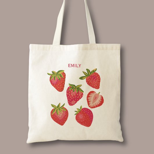 Schattige Rode Zomer Aardbei Tote Bag