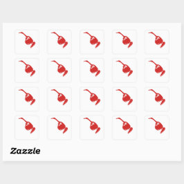 Schattige rode zonnebril vierkante sticker