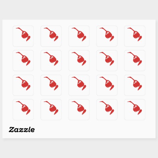 Schattige rode zonnebril vierkante sticker (Vel)
