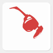 Schattige rode zonnebril vierkante sticker (Voorkant)