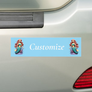 Schattige Rodekopzeemeermin Thunder_Cove Bumpersticker