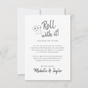 Schattige Rol met het Uitgesteld Wijzig de Datum K Notitiekaartje