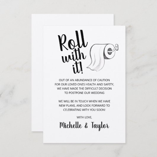 Schattige Rol met het Uitgestelde Rol met het Kaar Notitiekaartje (Voorkant / Achterkant)