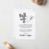 Schattige Rol met het Uitgestelde Rol met het Kaar Notitiekaartje (Voorkant / Achterkant in situ)