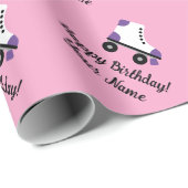Schattige roller schaats Verjaardag aangepaste inp Cadeaupapier (Rol Hoek)