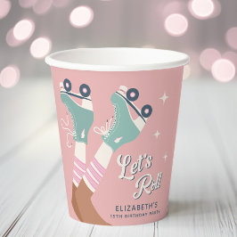 Schattige Rolschaatsen Verjaardagsfeest Papieren Bekers