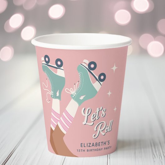 Schattige Rolschaatsen Verjaardagsfeest Papieren Bekers