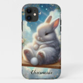 Schattige Roly Poly Bunny met Glitterwolken Case-Mate iPhone Case (Achterkant)