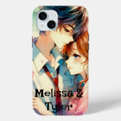 Schattige romantisch anime koppel omarmen geperson Case-Mate iPhone case (Achterkant)