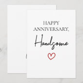 Schattige romantisch blij Jubileum knap Feestdagenkaart (Voorkant / Achterkant)