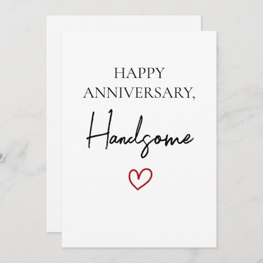 Schattige romantisch blij Jubileum knap Feestdagenkaart (Voorkant / Achterkant)