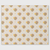 Schattige romantisch bruin Beer Cadeaupapier (Vlak)