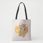Schattige romantisch bruin Beer Tote Bag (Voorkant)