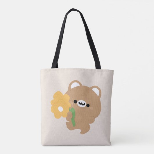 Schattige romantisch bruin Beer Tote Bag (Achterkant)