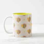 Schattige romantisch bruin Beer Tweekleurige Koffiemok (Links)