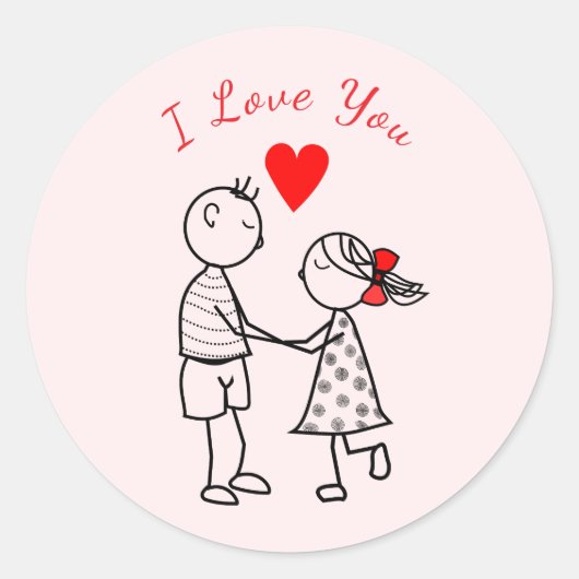 Schattige romantisch koppel in liefde Stickers - I (Voorkant)