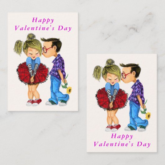 Schattige romantisch koppel je ik hou van je Kaart Notitiekaartje (Voorkant / Achterkant)