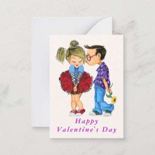 Schattige romantisch koppel je ik hou van je Kaart Notitiekaartje (Achterkant)