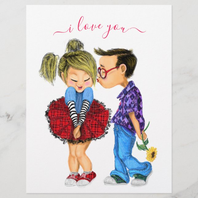 Schattige romantisch paar Letterhead Briefhoofd (Achterkant)
