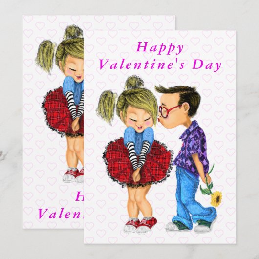 Schattige Romantisch Paar Valentijnsdag Kaart Grap (Voorkant / Achterkant)