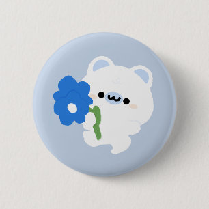 Schattige Romantisch Polar Beer Ronde Button 5,7 Cm