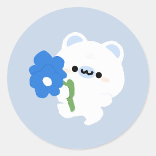 Schattige Romantisch Polar Beer Ronde Sticker