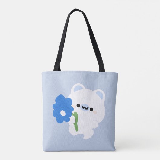 Schattige Romantisch Polar Beer Tote Bag (Achterkant)