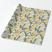 Schattige romantisch tulpenboeket inpakpapier (Uitgerold)