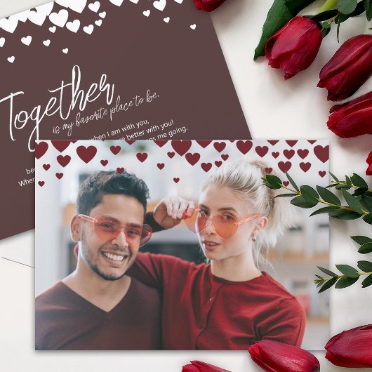 Schattige, Romantisch Valentijns, Bourgondische ro Kaart