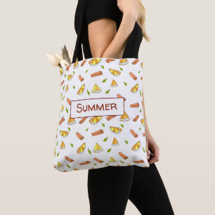 Schattige romantische achtergrond oranje kaneel tote bag