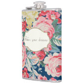 Schattige Romantische Bloemen - Motivatie Bericht Heupfles (Links)