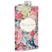 Schattige Romantische Bloemen - Motivatie Bericht Heupfles (Rechts)