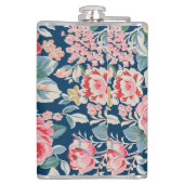 Schattige Romantische Bloemen - Motivatie Bericht Heupfles (Achterkant)