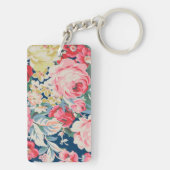 Schattige Romantische Bloemen - Motivatie Bericht Sleutelhanger (achterkant)